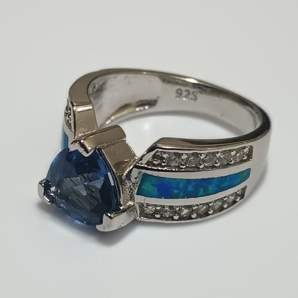 Ethically Sourced Silver Gemstone Wedding Rings For Women, Sz 6 - Picture 6 of 13